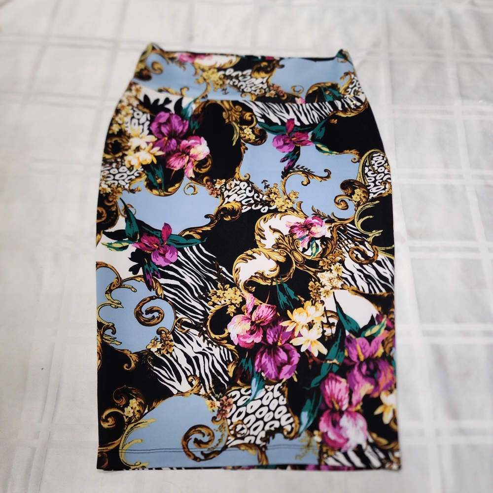 Thalia Sodi‎ Multicolor Floral Pencil Skirt